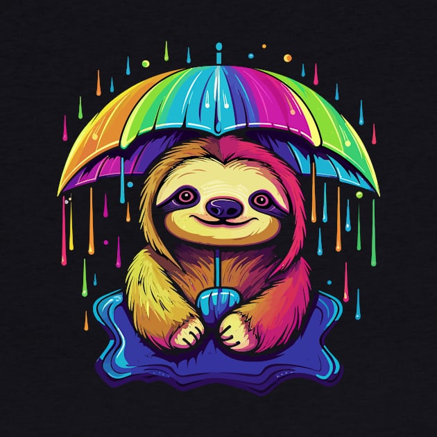 Sloth Rainy Day With Umbrella by JH Mart